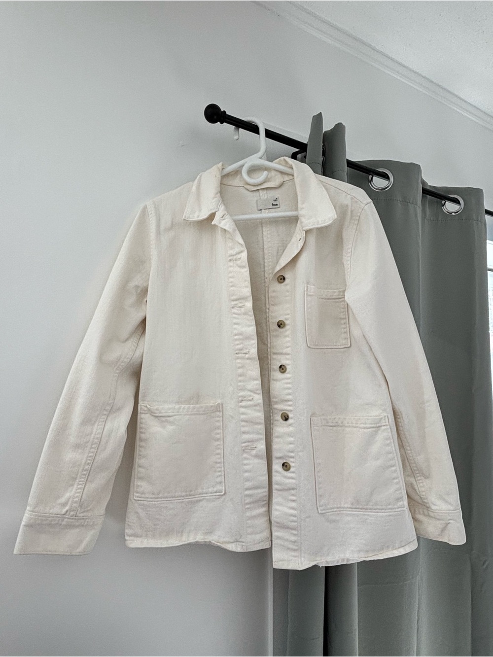 Wilfred Cream Button-Up Utility Jacket